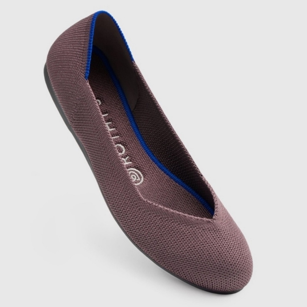 Rothy's The Flat Round Toe Slip On Knit Mink Mauve Flats Size 6.5